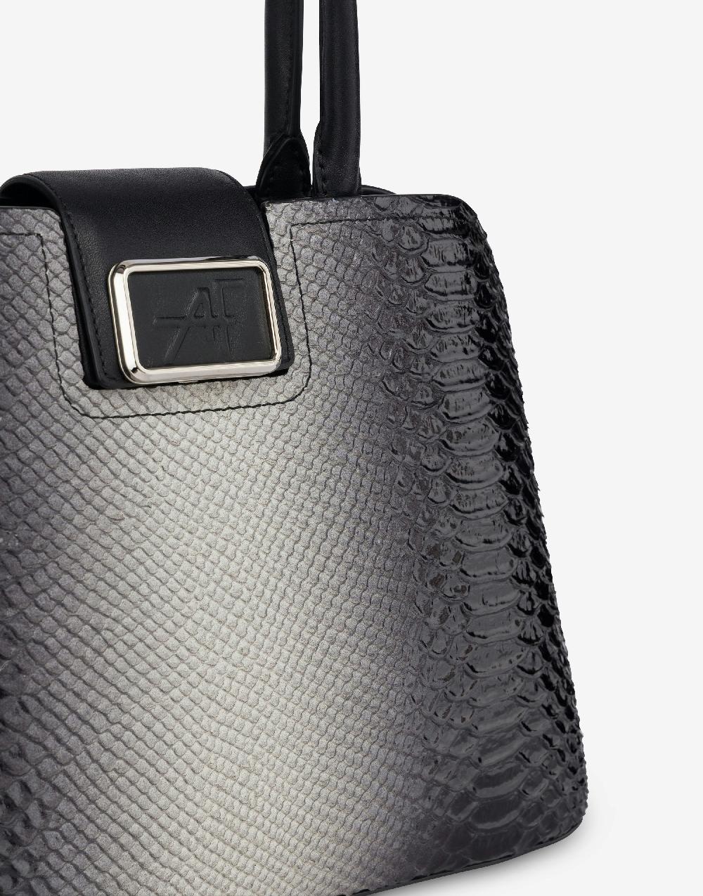 Alberta Ferretti Albi 33 in vitello stampa pitone bicolor degradé Vendita Calda