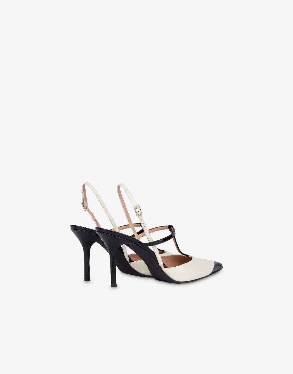Alberta Ferretti Slingback in vitello lucido bicolor 90's Vendite Flash