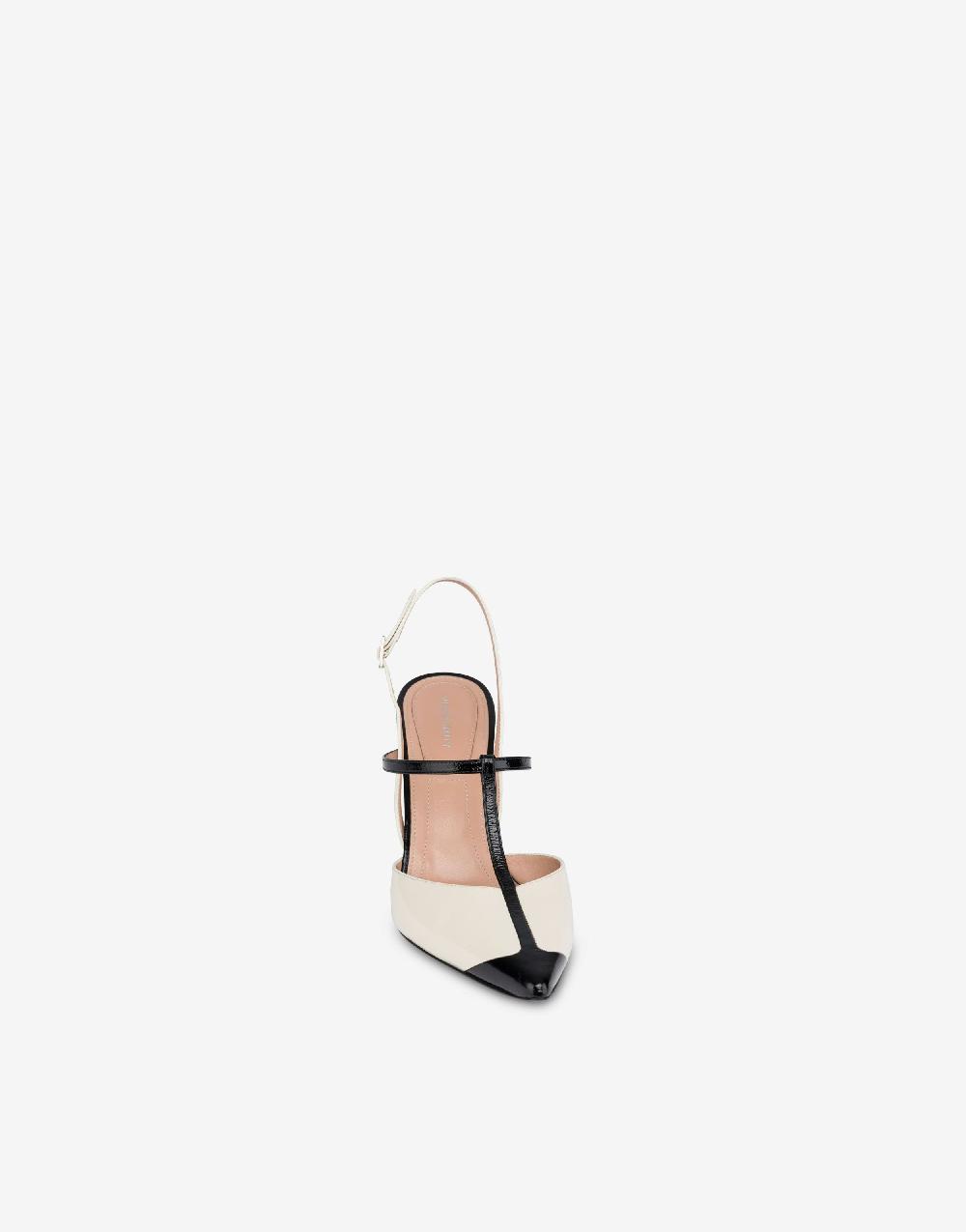 Alberta Ferretti Slingback in vitello lucido bicolor 90's Vendite Flash