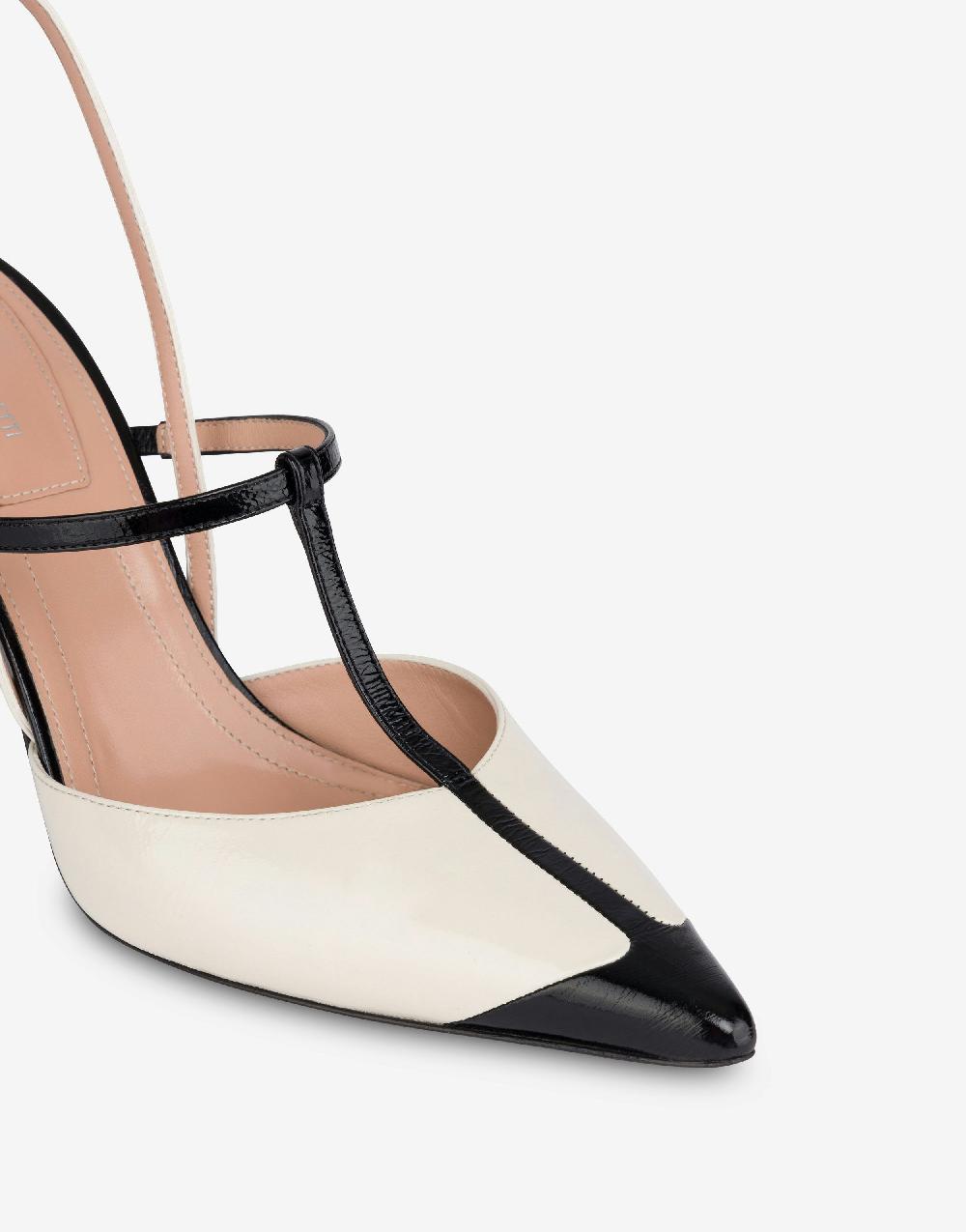 Alberta Ferretti Slingback in vitello lucido bicolor 90's Vendite Flash