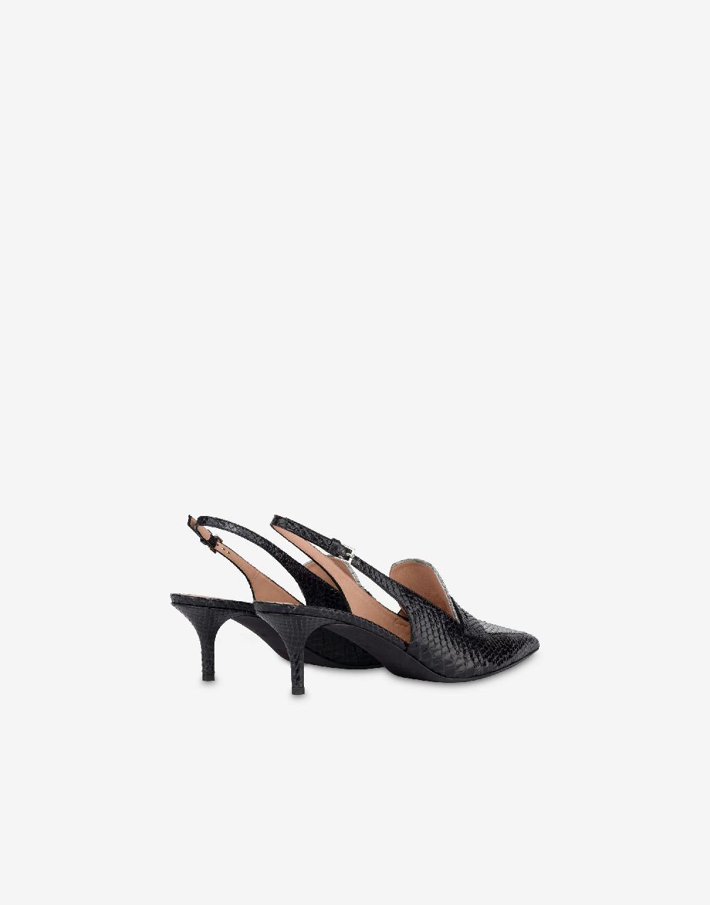 Alberta Ferretti Slingback in vitello stampa pitone bicolor degradé In Saldo