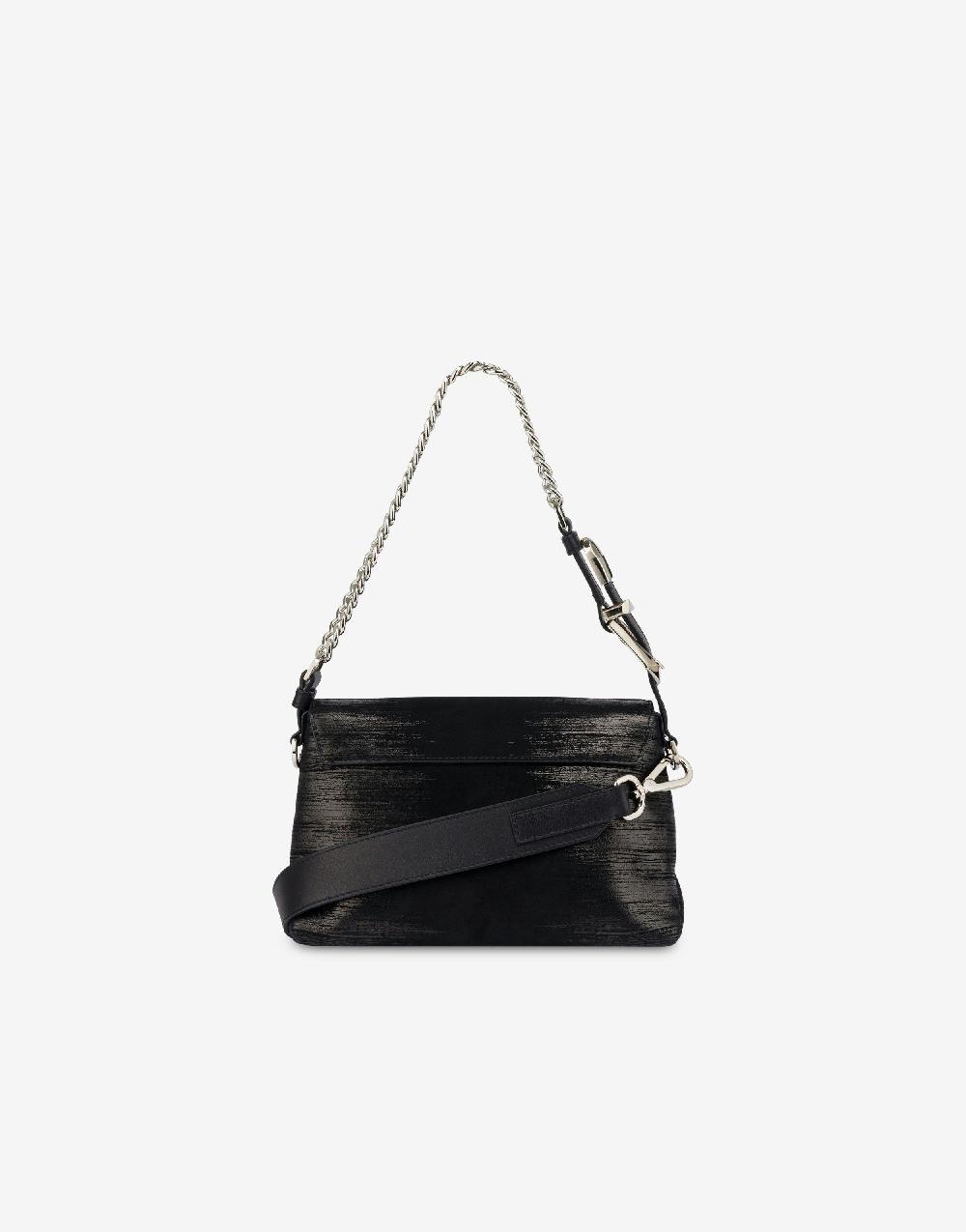 Alberta Ferretti Dori bag small in camoscio con serigrafia lamina 2025