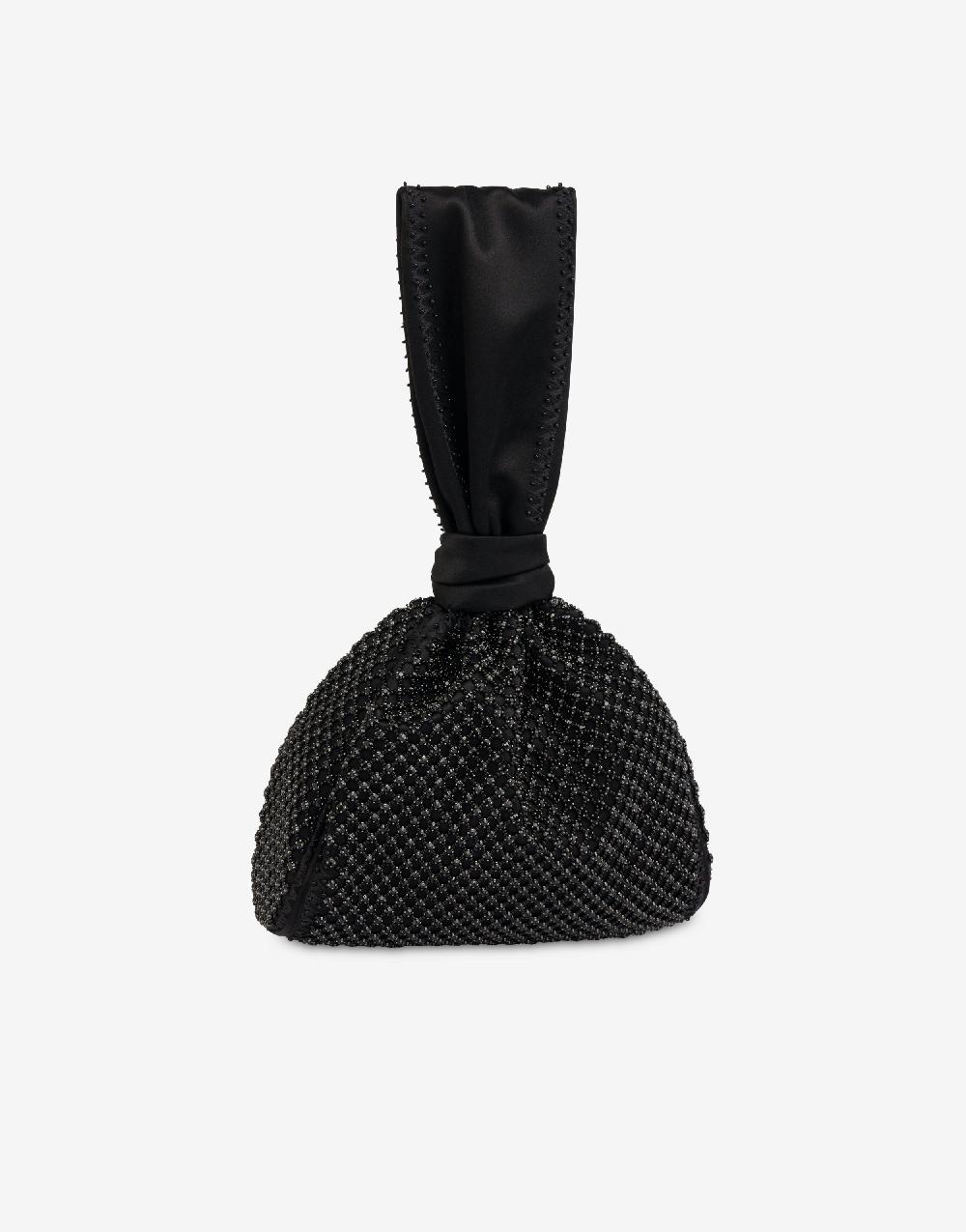 Alberta Ferretti Bucket bag da sera in raso con ricamo strass Shopping online