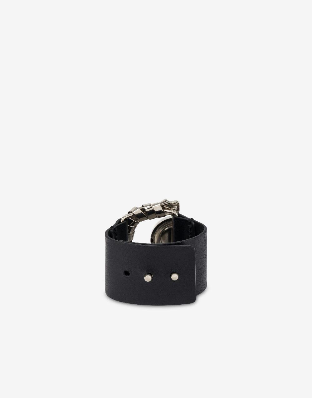 Alberta Ferretti Bracciale in vitello e metallo argento Qualità