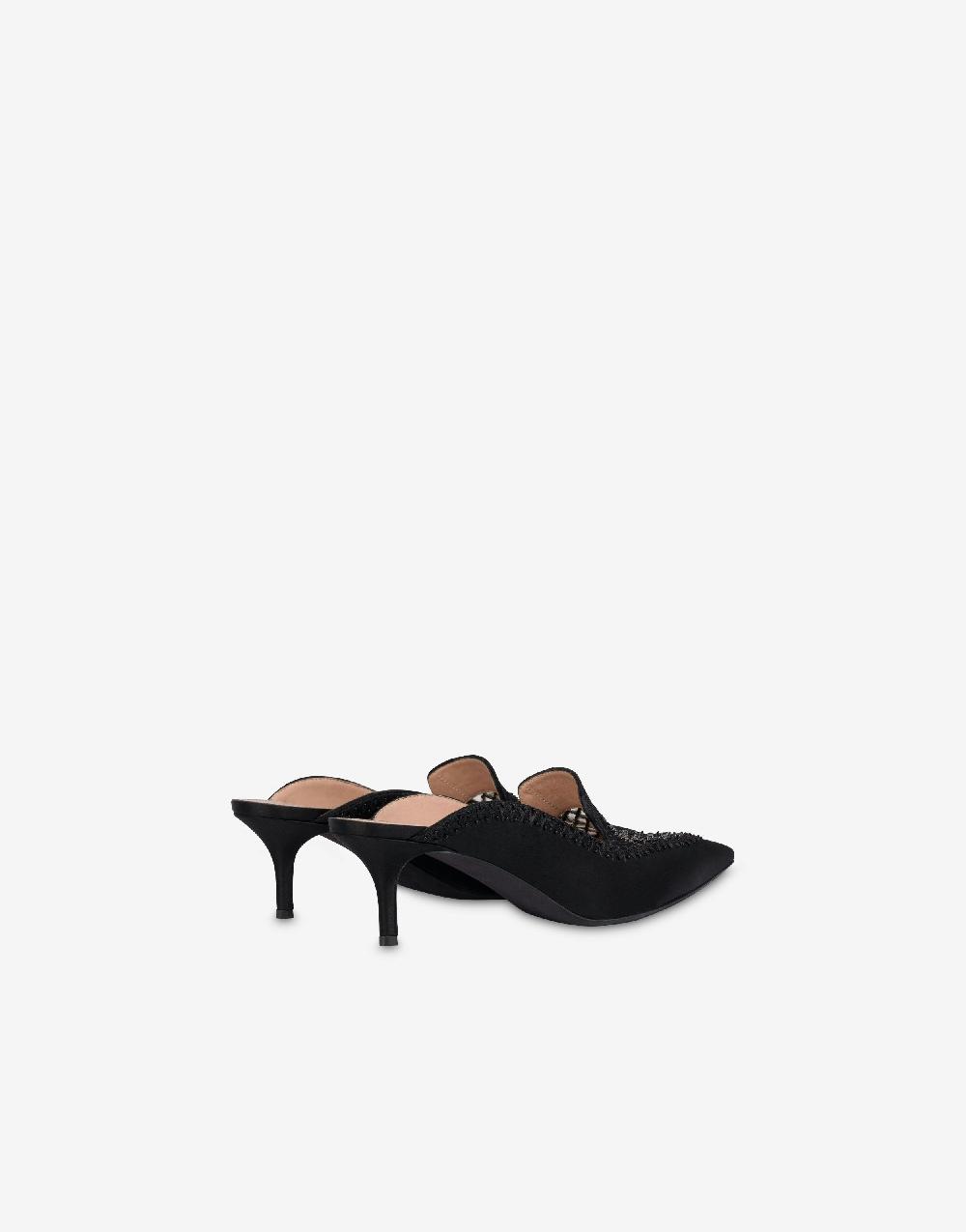 Alberta Ferretti Sabot in raso con ricamo strass Promozione