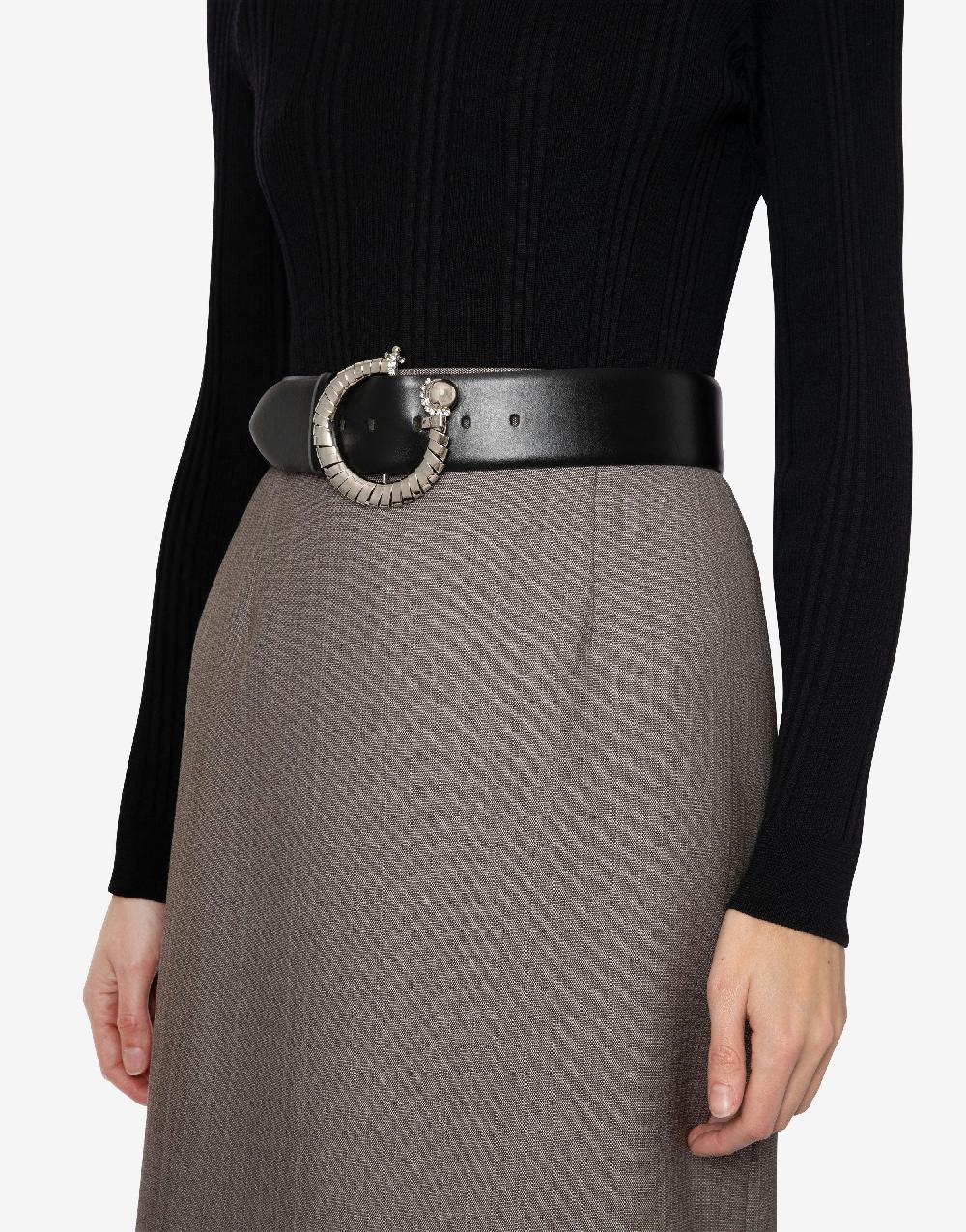 Alberta Ferretti Cintura in vitello con maxi fibbia Acquista Ora