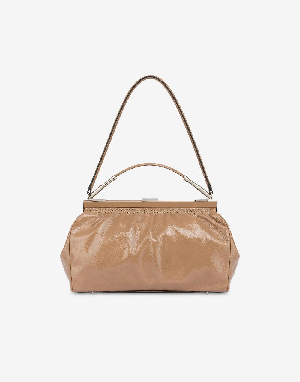 Alberta Ferretti Borsa a spalla in vitello lucido Prezzo Ridotto