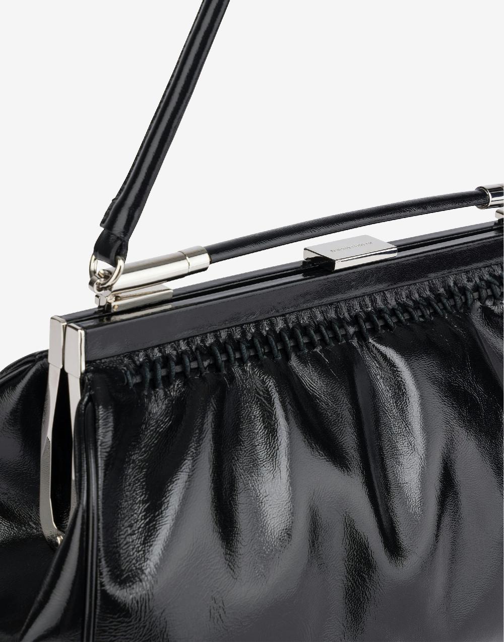 Alberta Ferretti Borsa a spalla in nappa lucida Sottocosto