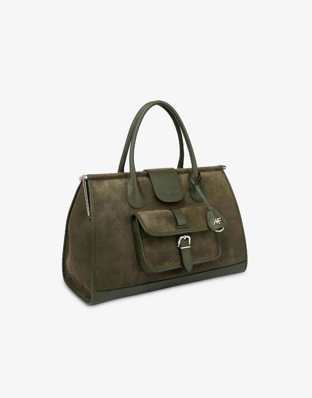 Alberta Ferretti Borsa doppio manico in camoscio Economico