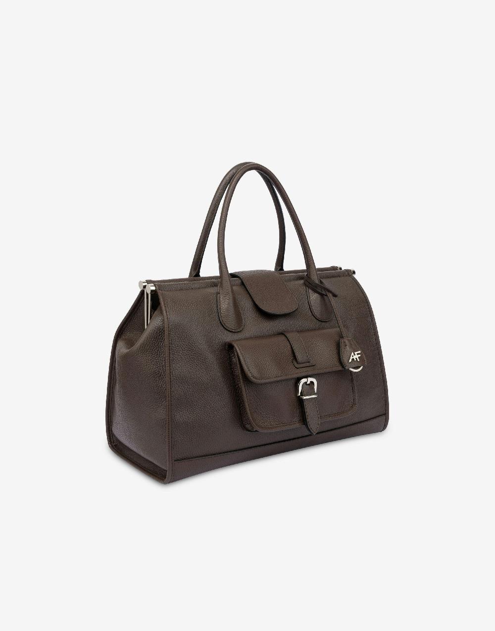 Alberta Ferretti Borsa doppio manico in vitello granato Online