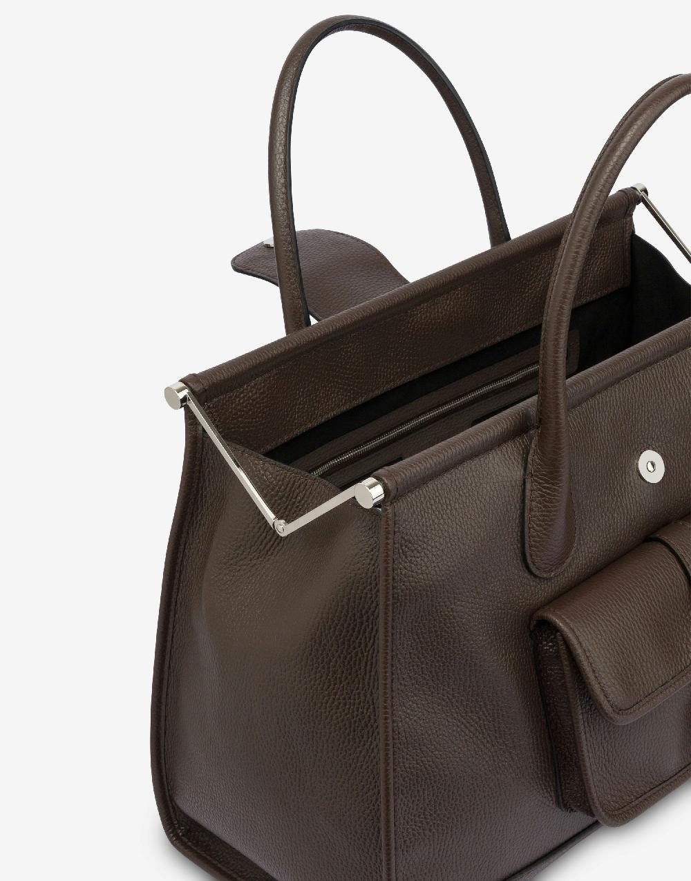 Alberta Ferretti Borsa doppio manico in vitello granato Online