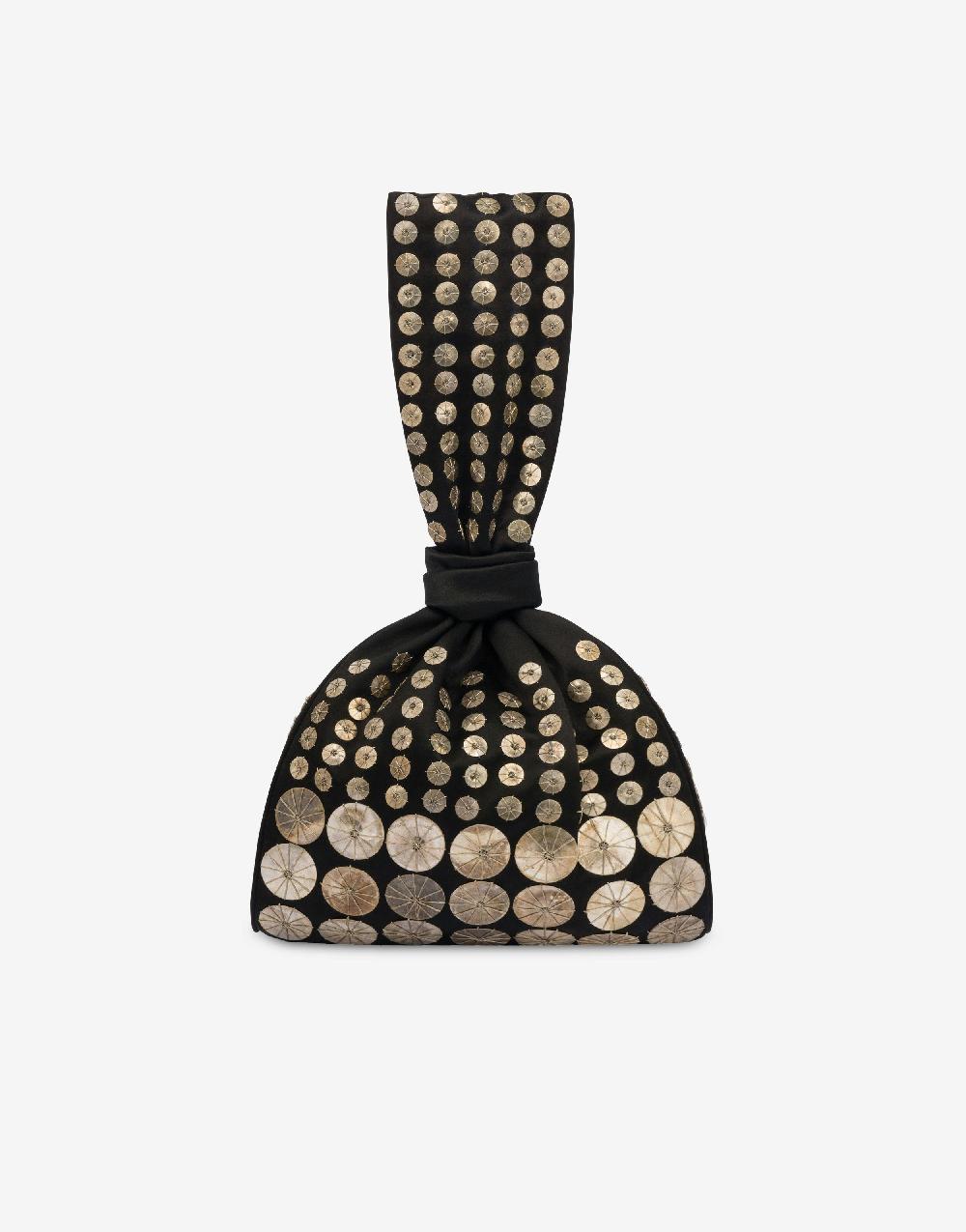 Alberta Ferretti Bucket bag in raso con ricamo Vendita Economica