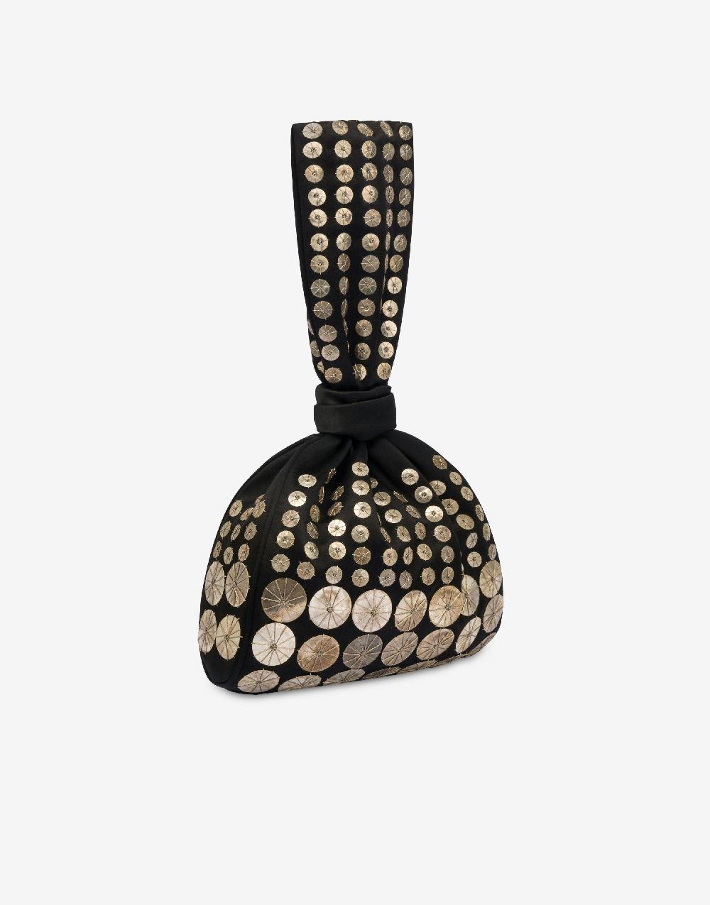 Alberta Ferretti Bucket bag in raso con ricamo Vendita Economica