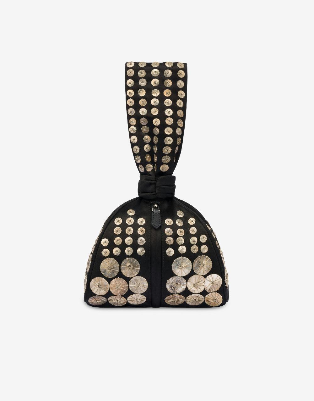 Alberta Ferretti Bucket bag in raso con ricamo Vendita Economica