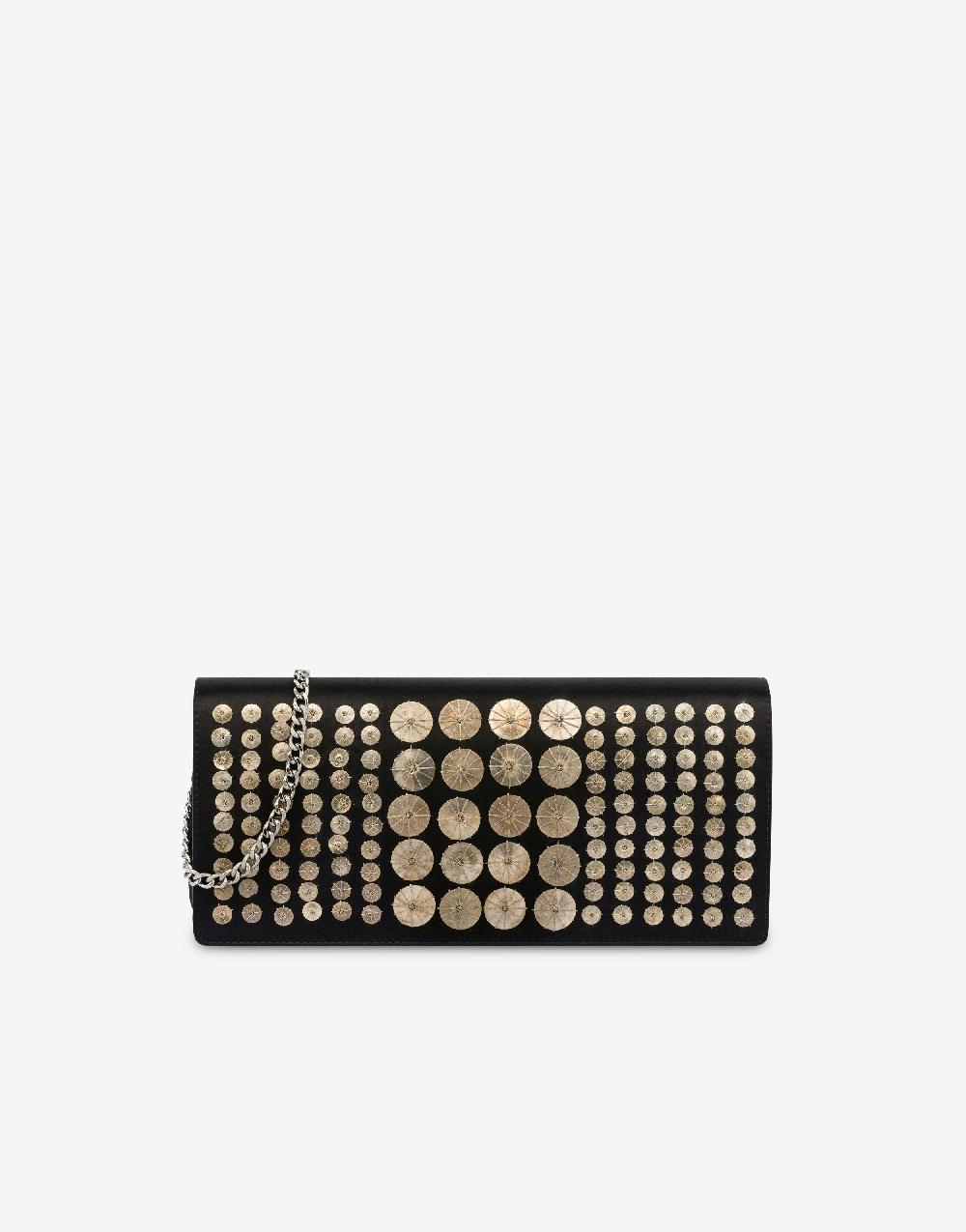 Alberta Ferretti Clutch in raso con ricamo Saldi Di Fabbrica