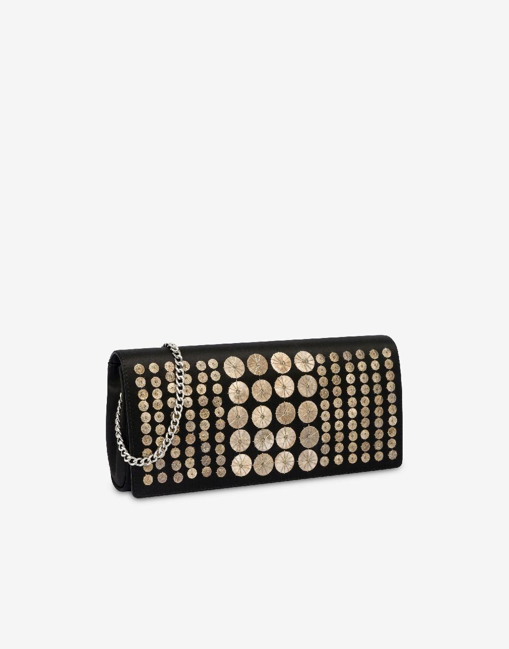 Alberta Ferretti Clutch in raso con ricamo Saldi Di Fabbrica