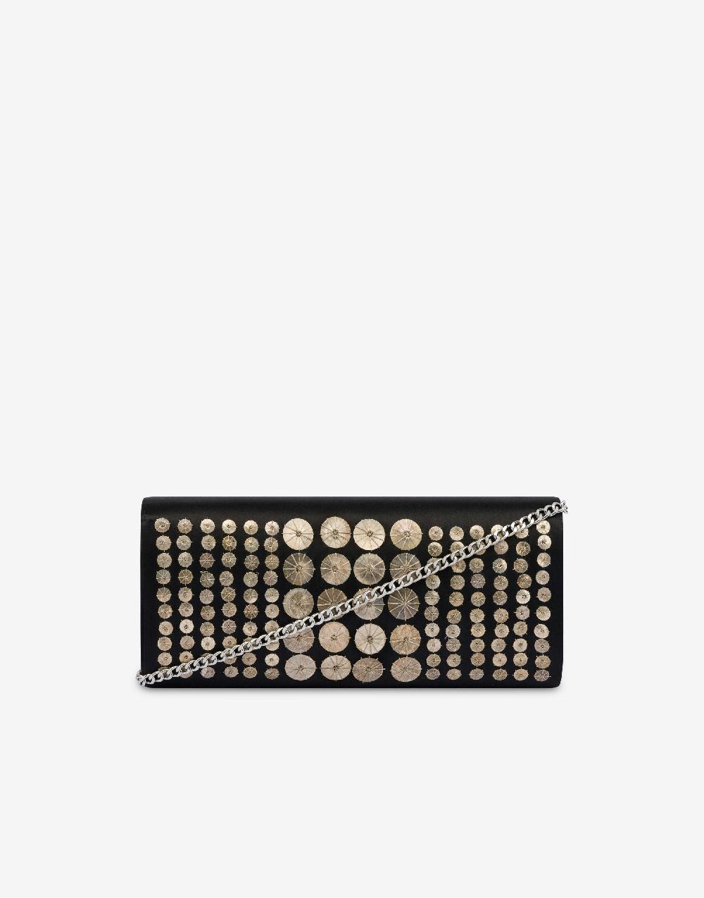 Alberta Ferretti Clutch in raso con ricamo Saldi Di Fabbrica