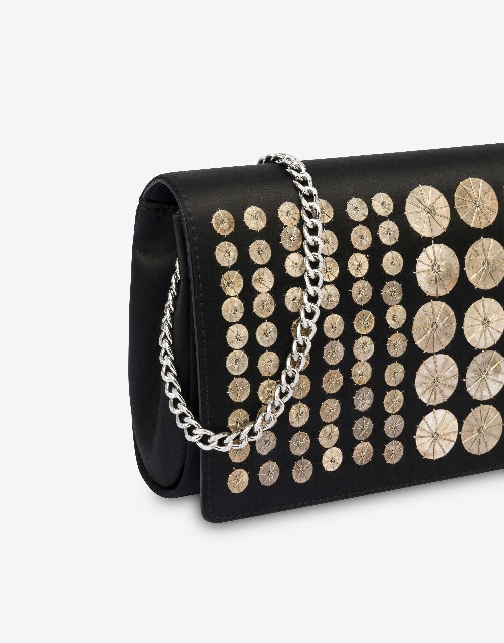Alberta Ferretti Clutch in raso con ricamo Saldi Di Fabbrica