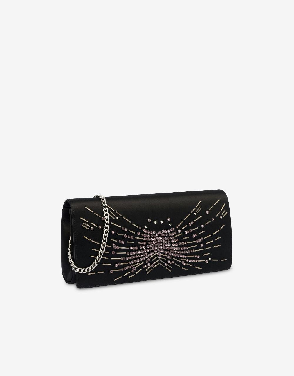 Alberta Ferretti Clutch in raso con ricamo perline e strass I Più Venduti