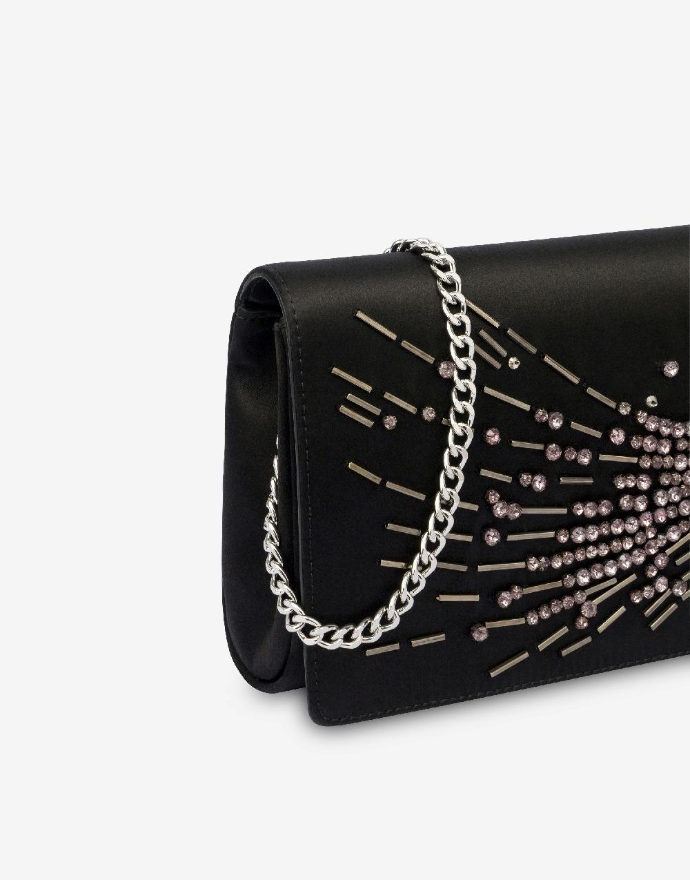 Alberta Ferretti Clutch in raso con ricamo perline e strass I Più Venduti