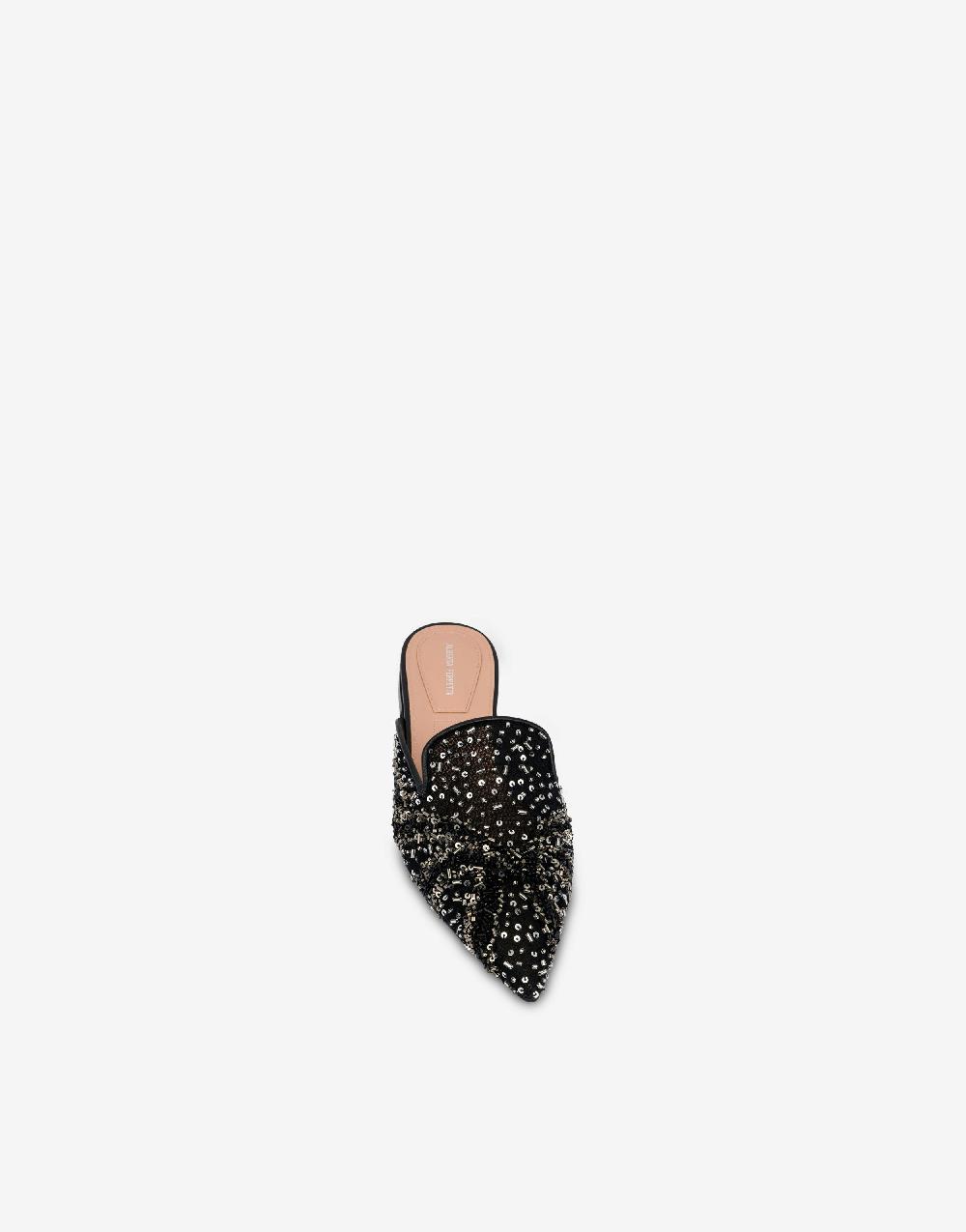 Alberta Ferretti Mia Mule in rete con paillettes e perline In Saldo