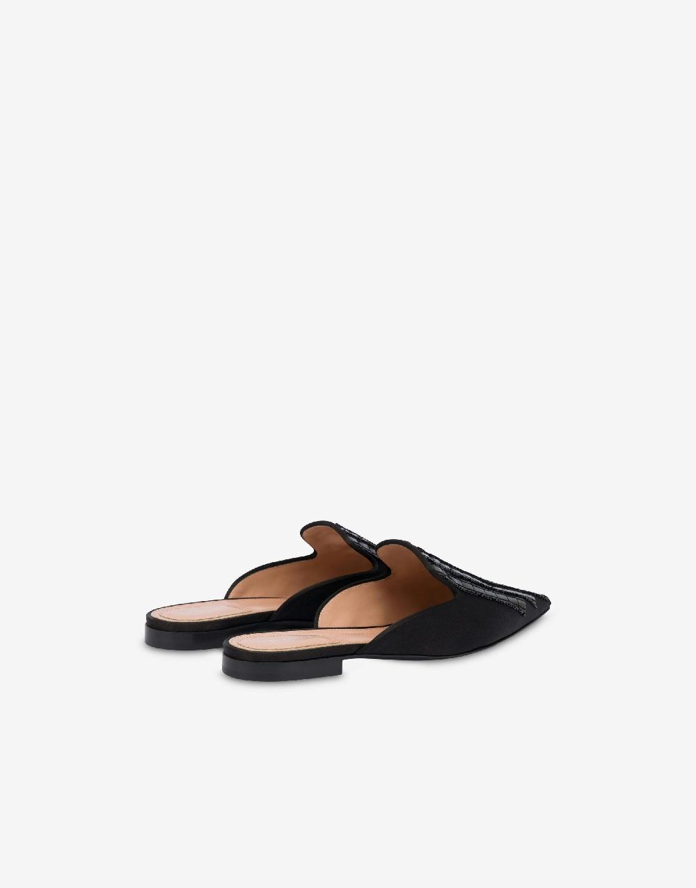 Alberta Ferretti Mia Mule in raso con ricamo effetto gessato Moda