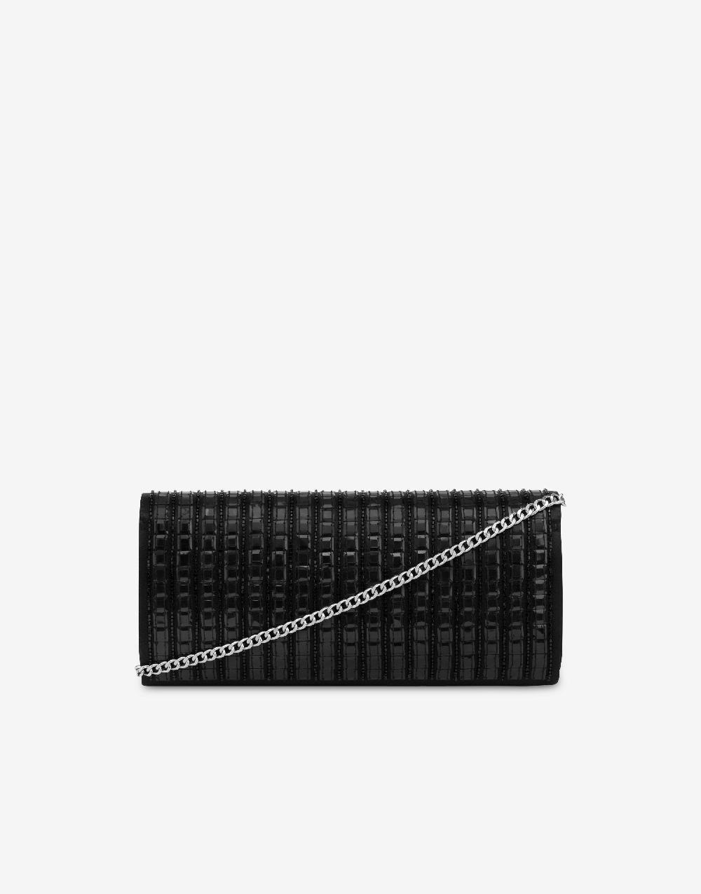 Alberta Ferretti Clutch in raso con ricamo effetto gessato Fino al 65% di sconto
