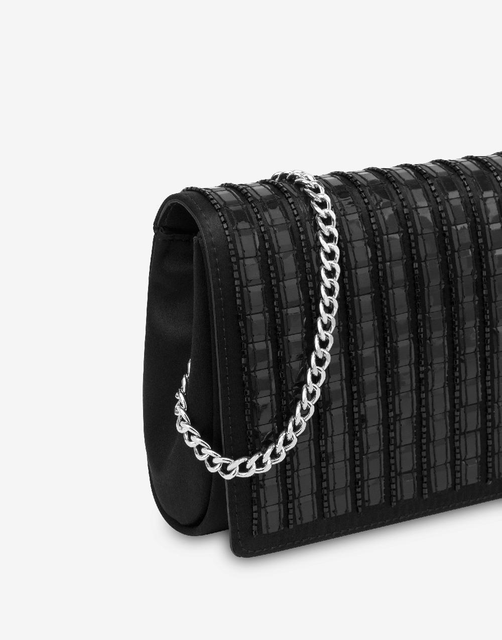 Alberta Ferretti Clutch in raso con ricamo effetto gessato Fino al 65% di sconto