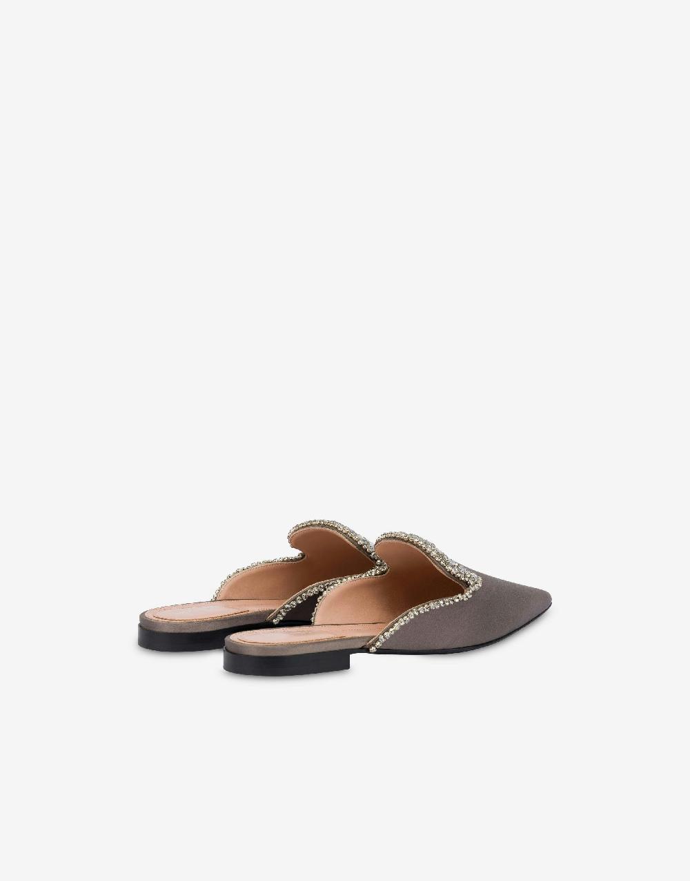 Alberta Ferretti Mia Mule in raso con ricamo effetto gioiello Vendita