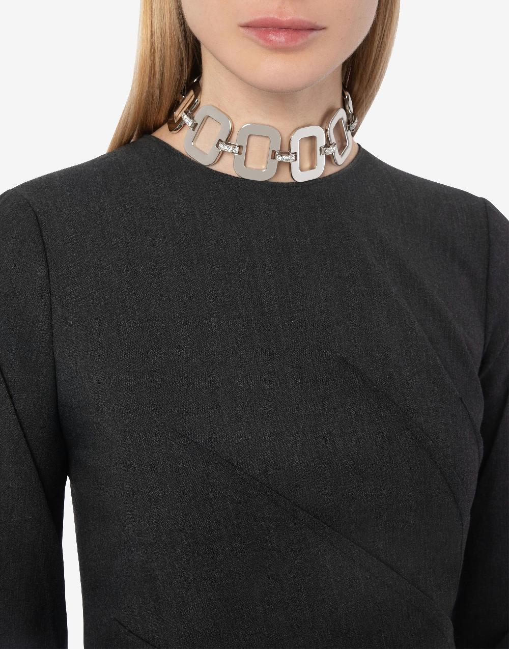 Alberta Ferretti Collana girocollo in metallo con strass Negozi Online
