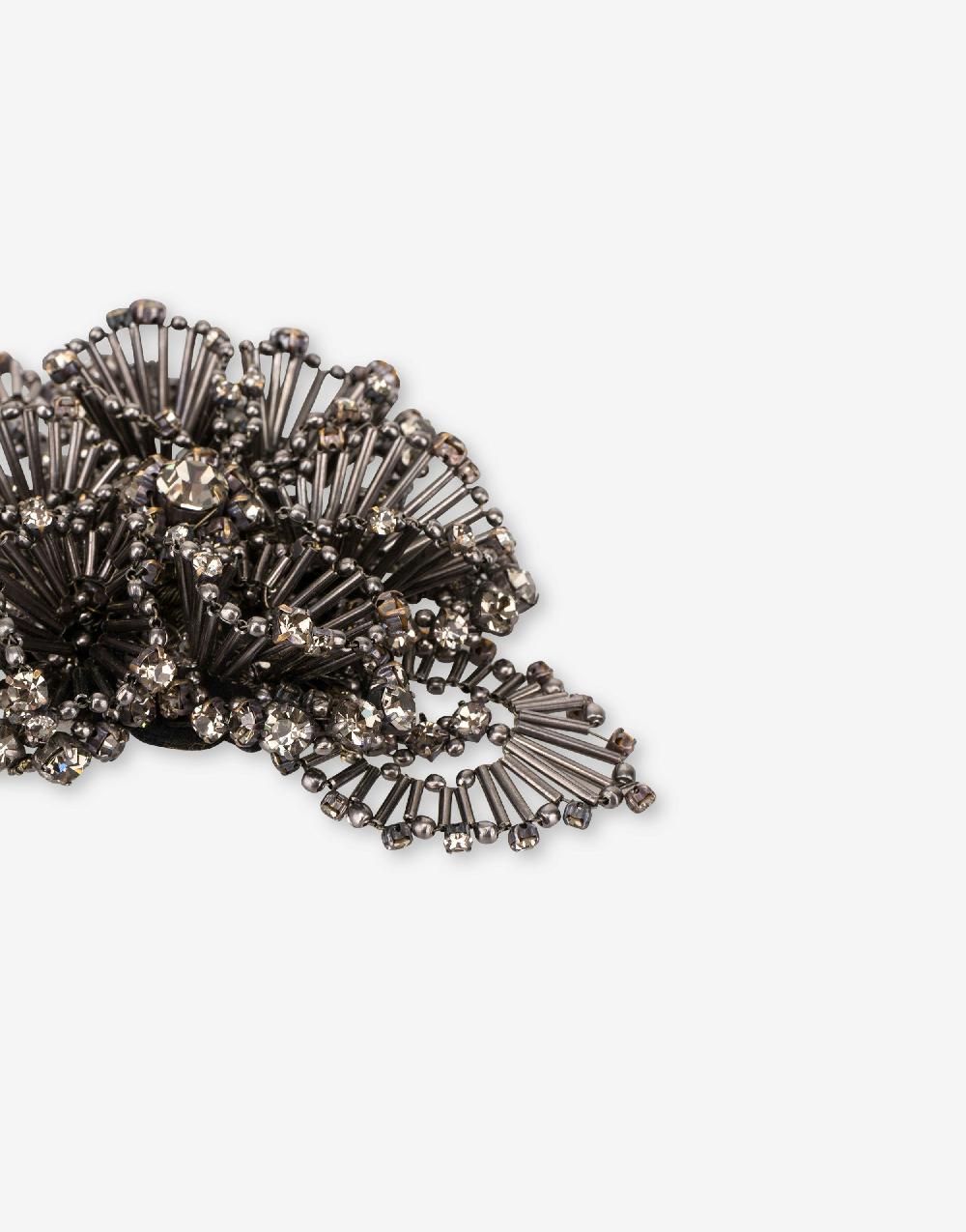 Alberta Ferretti Spilla bijoux a fiore argento con pietre e perline Affare Del Giorno