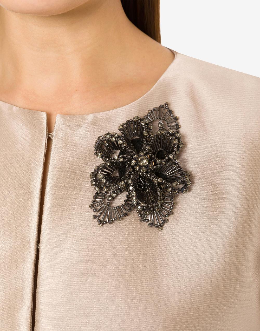 Alberta Ferretti Spilla bijoux a fiore argento con pietre e perline Affare Del Giorno