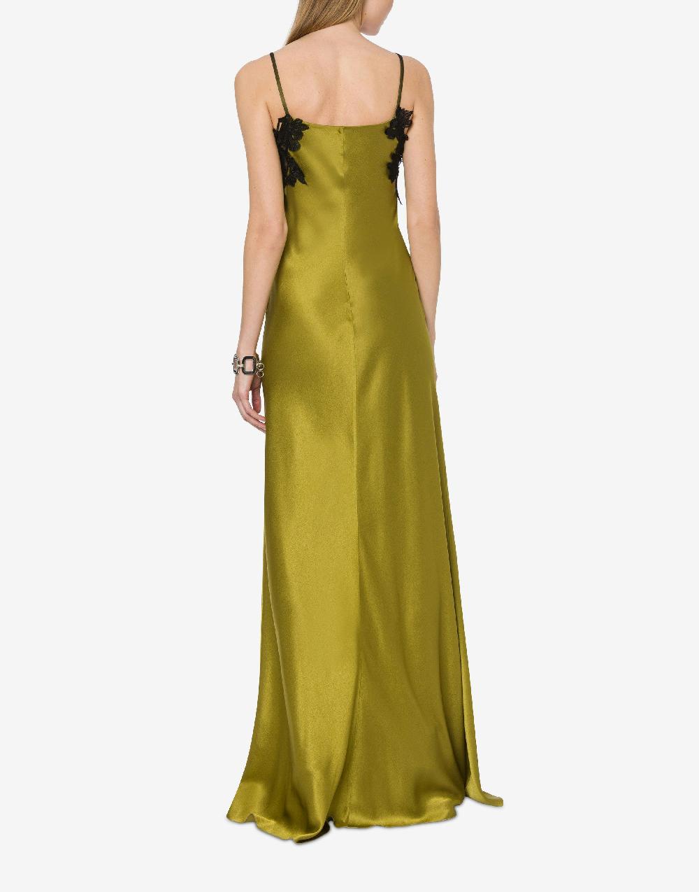 Alberta Ferretti Abito in raso con tulle e pizzo Economico