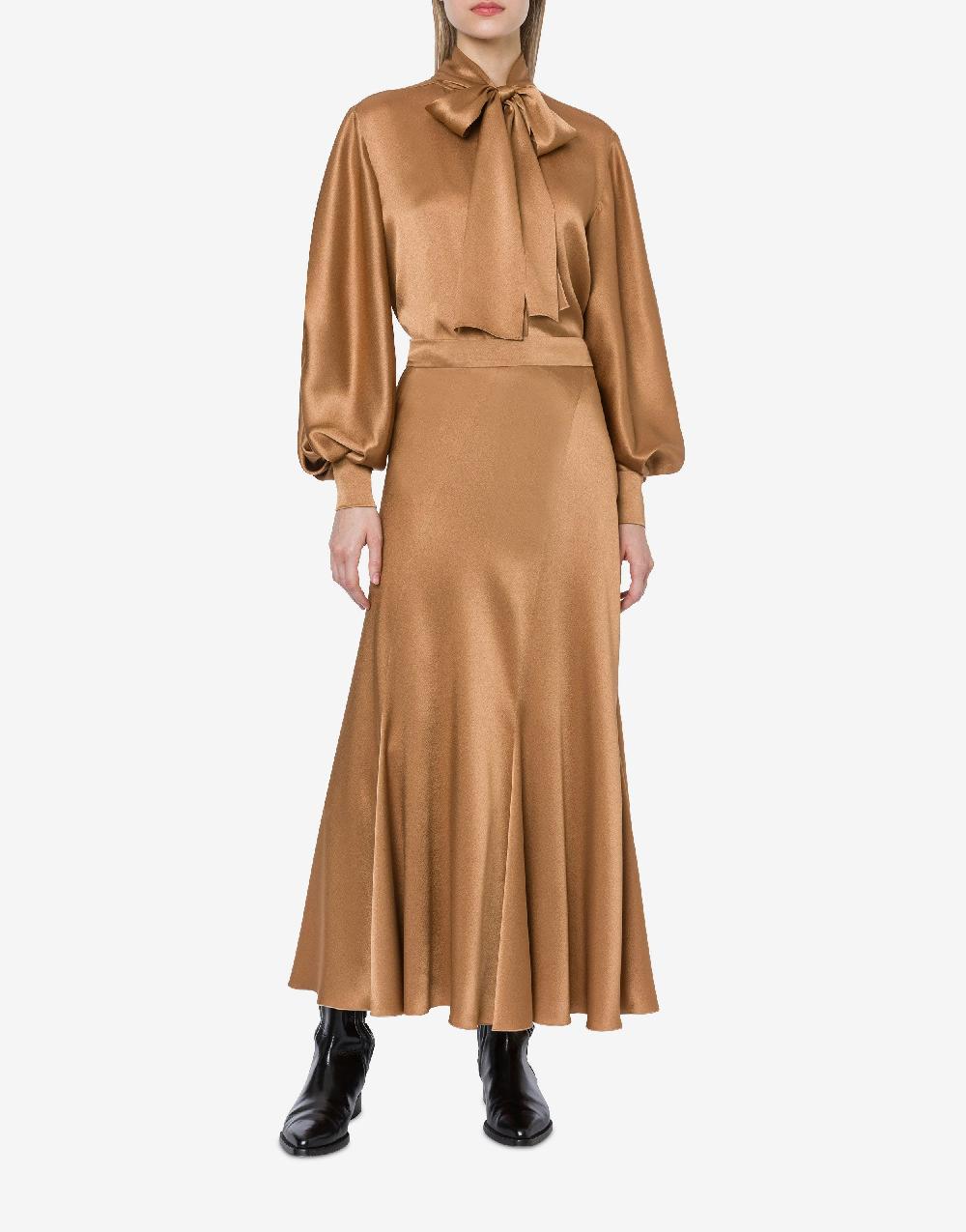 Alberta Ferretti Camicia in raso con collo lavallière Outlet