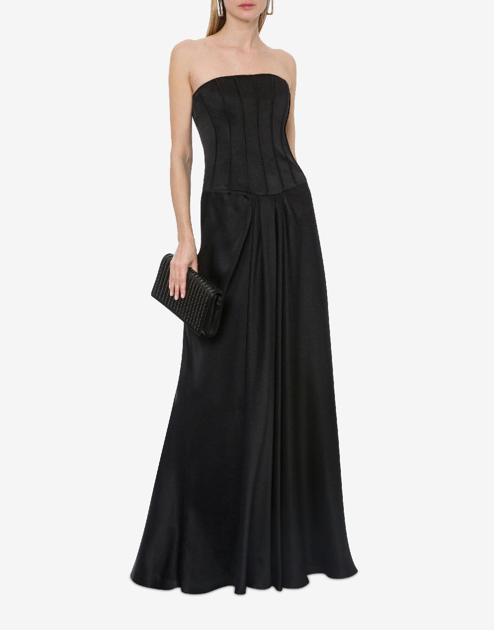 Alberta Ferretti Abito lungo bustier in raso Vendita Calda