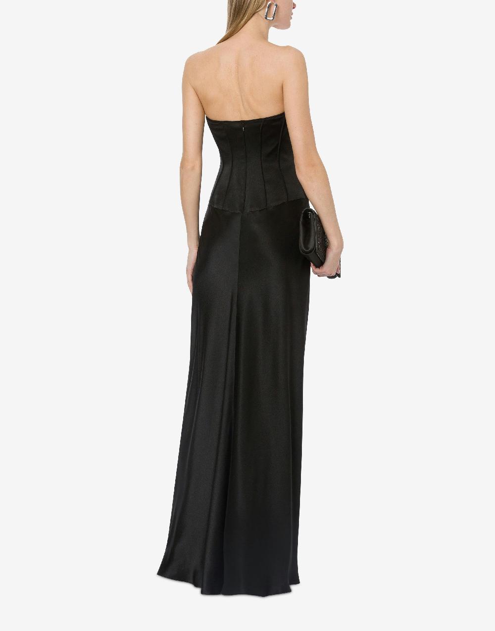 Alberta Ferretti Abito lungo bustier in raso Vendita Calda