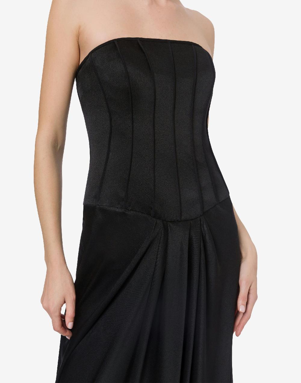 Alberta Ferretti Abito lungo bustier in raso Vendita Calda