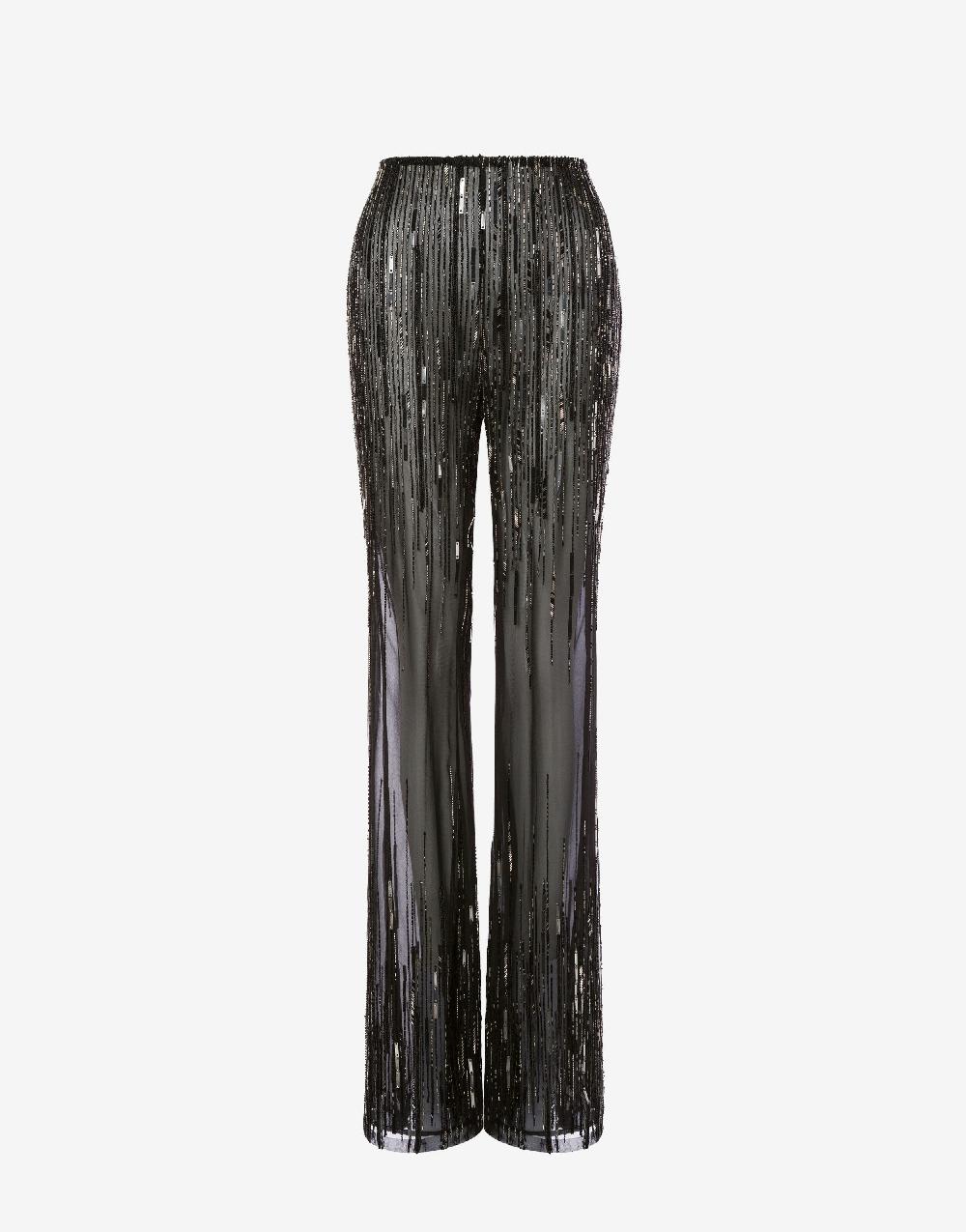 Alberta Ferretti Pantalone con flare perline e paillettes degradé Negozio