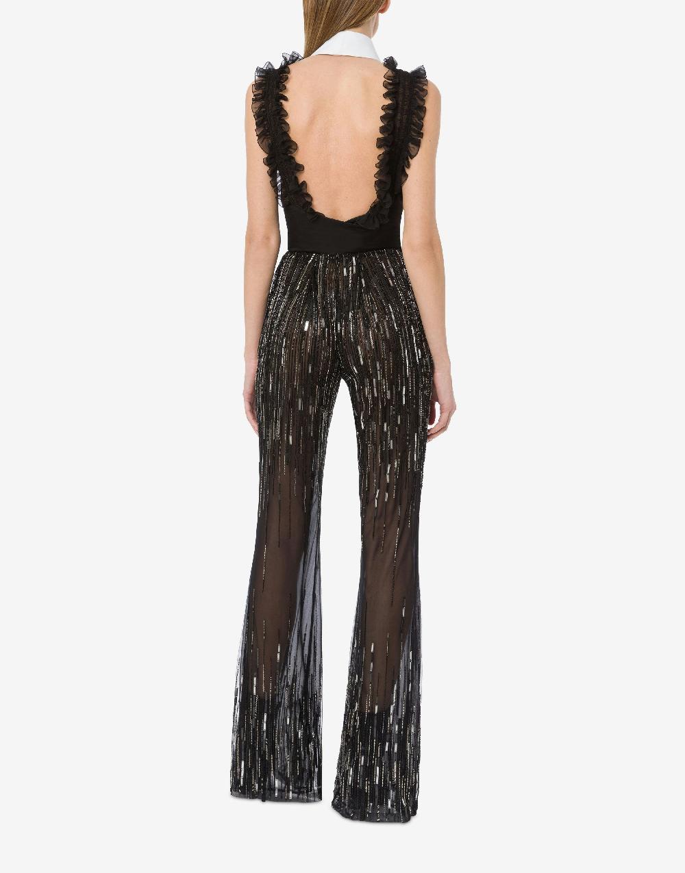 Alberta Ferretti Pantalone con flare perline e paillettes degradé Negozio