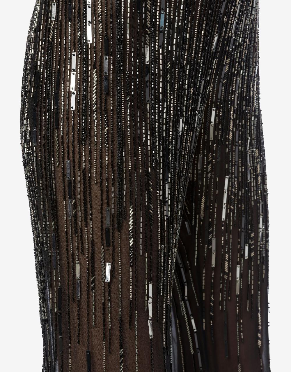 Alberta Ferretti Pantalone con flare perline e paillettes degradé Negozio