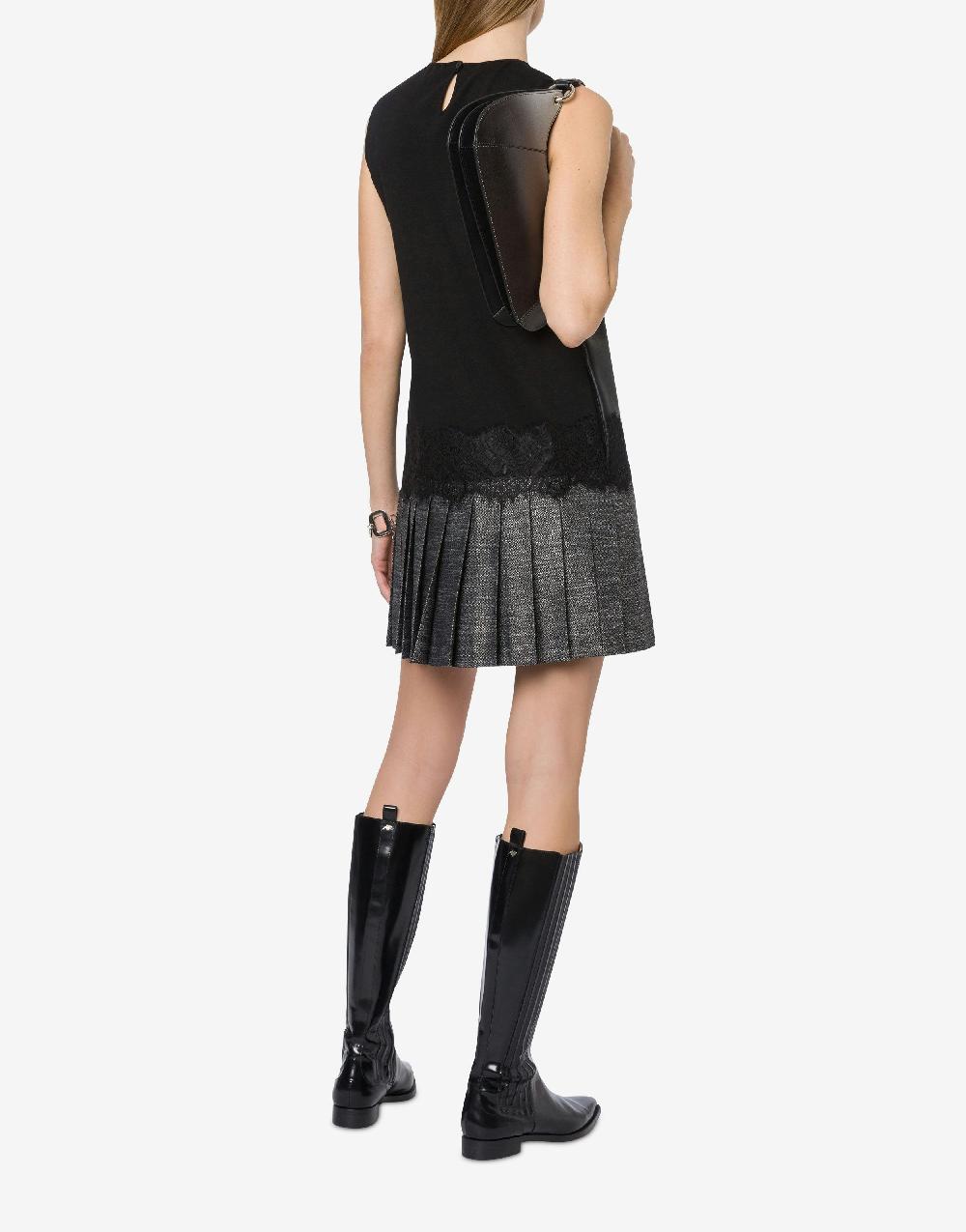 Alberta Ferretti Abito con pizzo e gonna a pieghe 2025