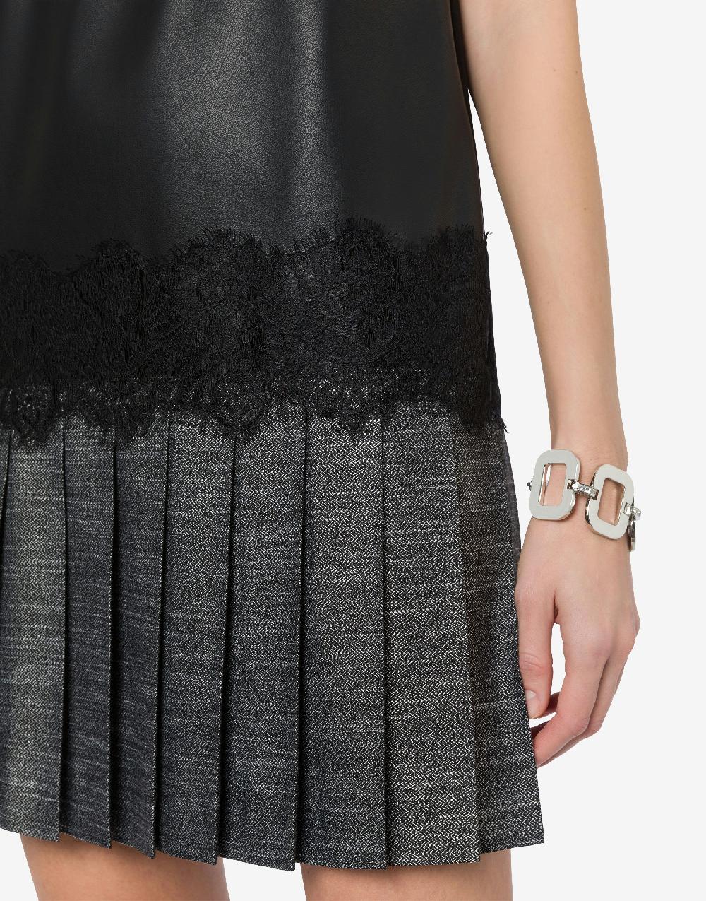 Alberta Ferretti Abito con pizzo e gonna a pieghe 2025
