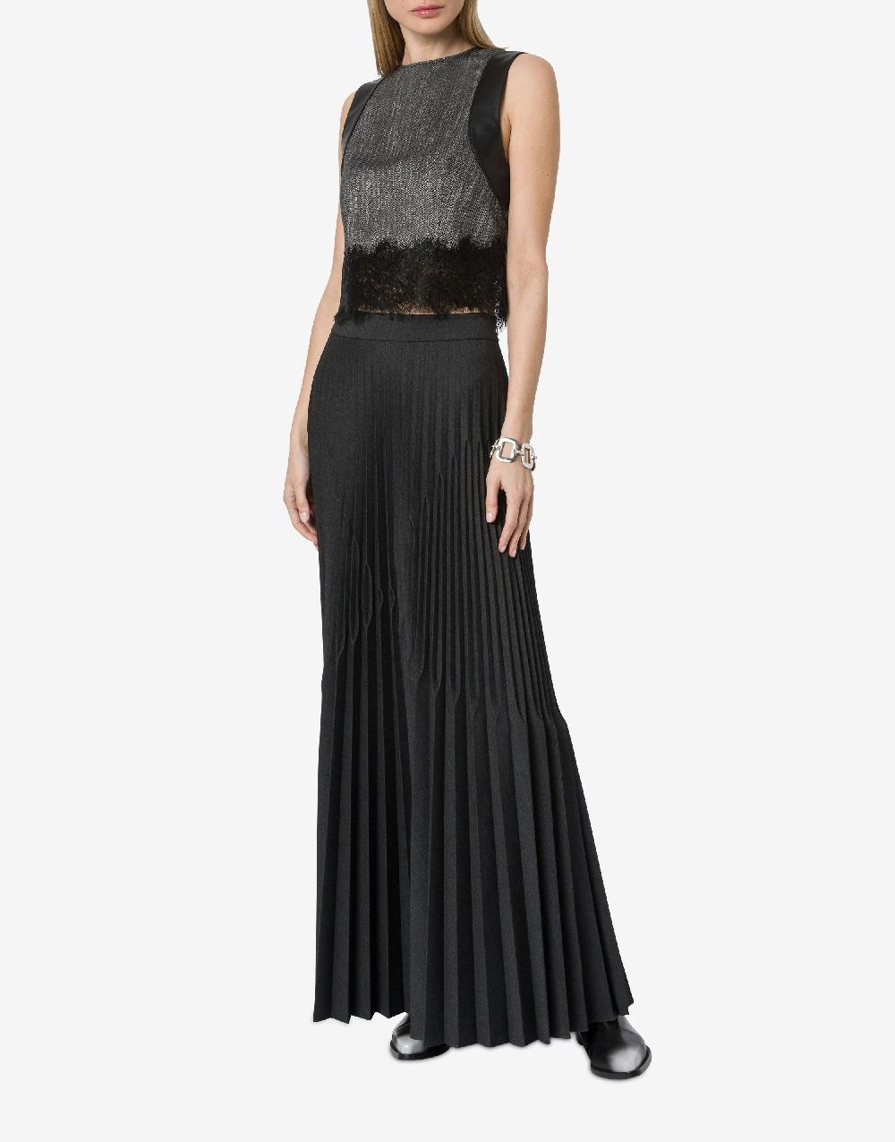 Alberta Ferretti Crop top in chevron con pizzo Italy