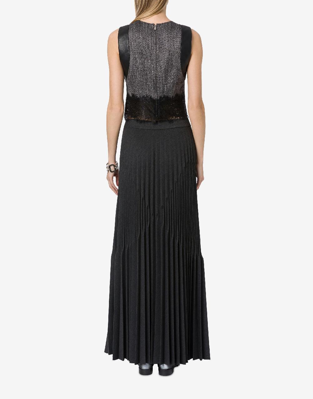 Alberta Ferretti Crop top in chevron con pizzo Italy