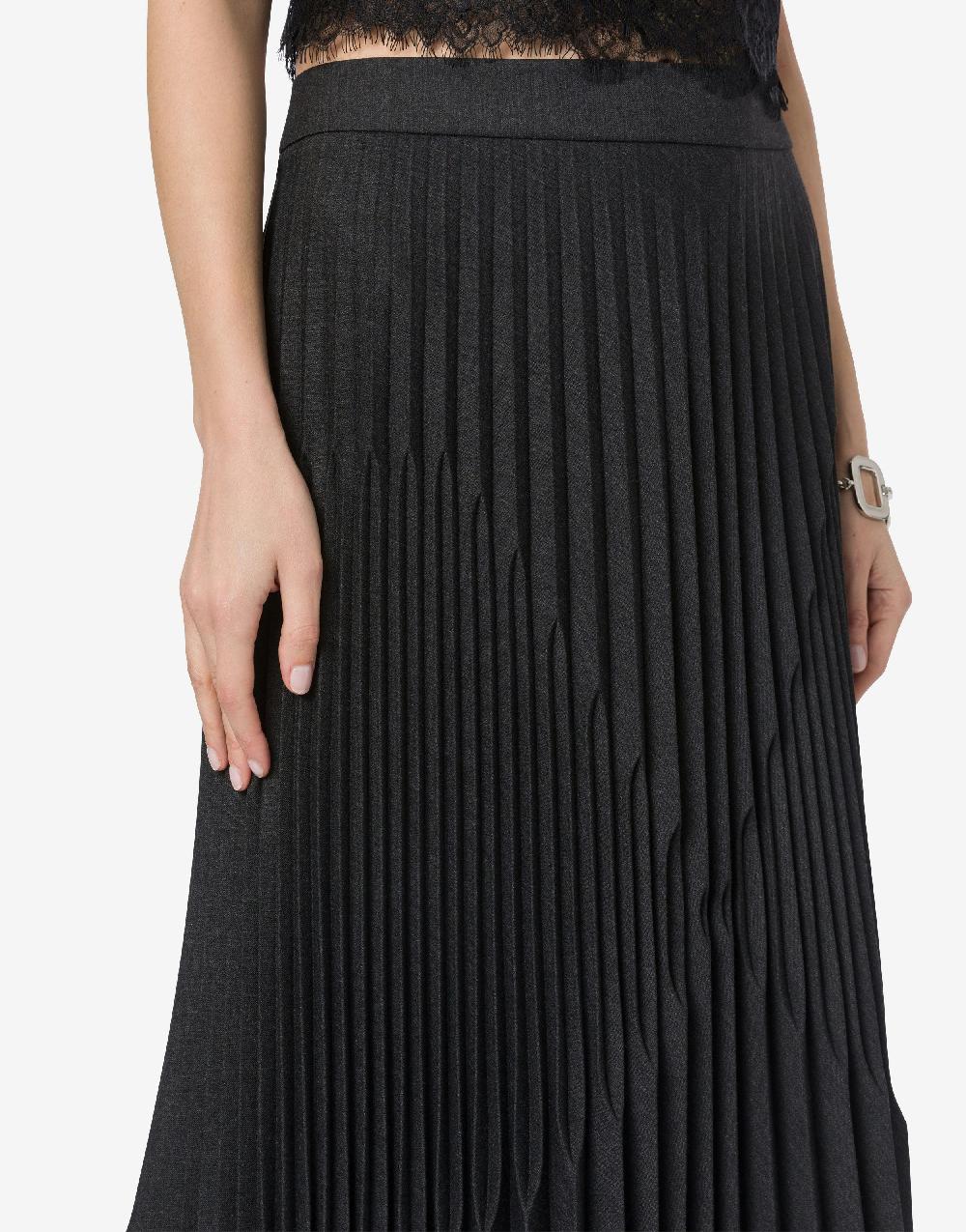 Alberta Ferretti Gonna in twill di lana stretch Italia