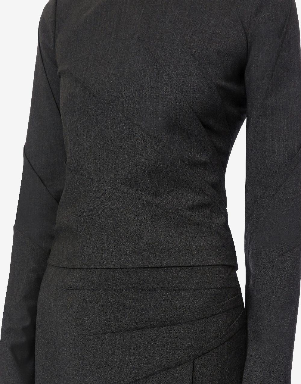 Alberta Ferretti Blusa in twill di lana stretch 2025