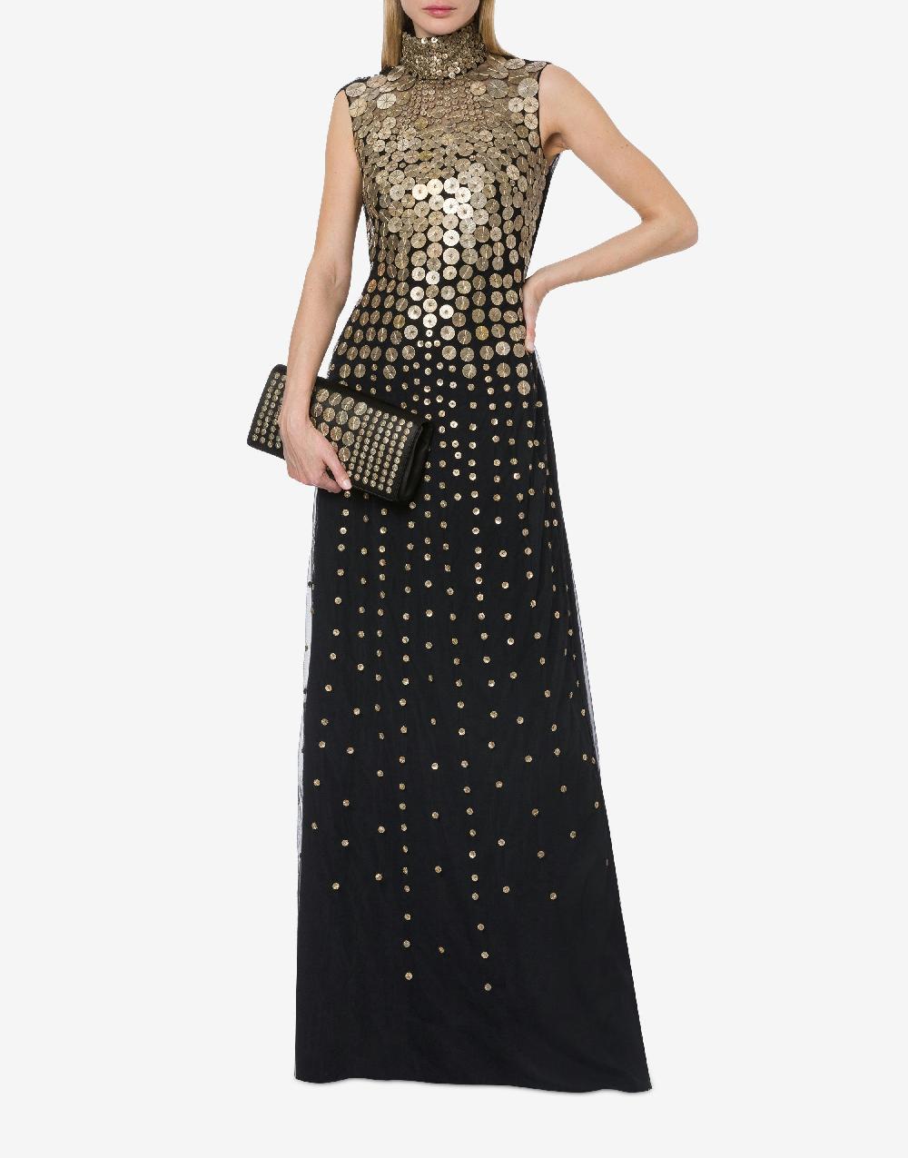 Alberta Ferretti Abito in tulle con ricamo medaglie Nuovo