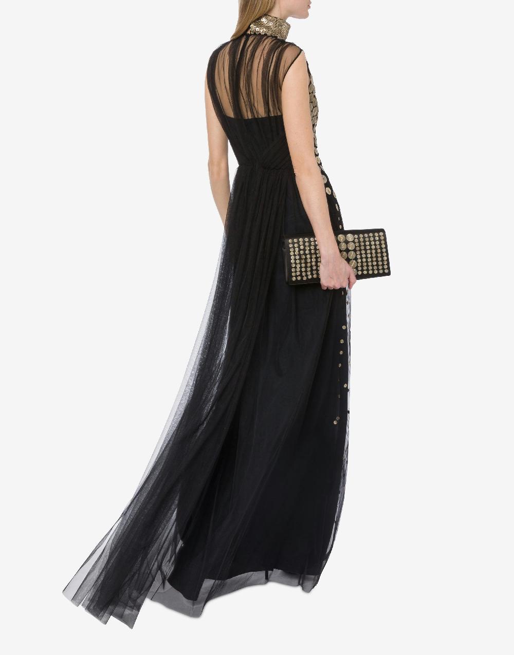 Alberta Ferretti Abito in tulle con ricamo medaglie Nuovo