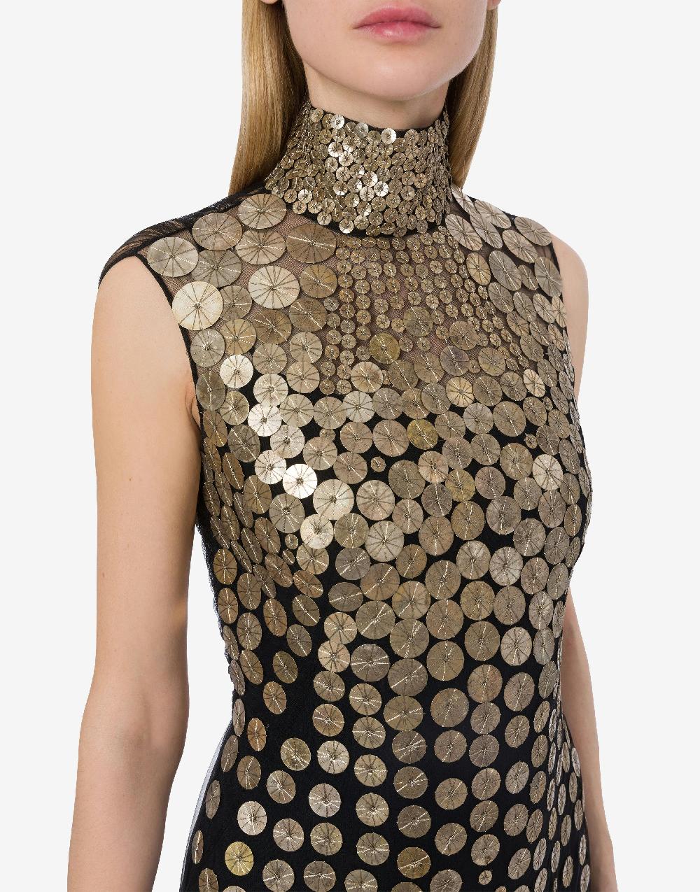 Alberta Ferretti Abito in tulle con ricamo medaglie Nuovo
