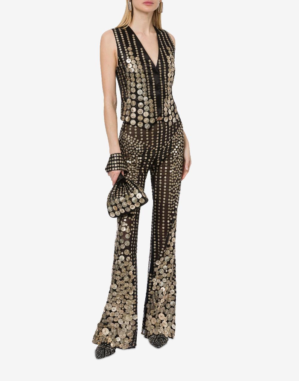 Alberta Ferretti Gilet con ricamo medaglie Qualità